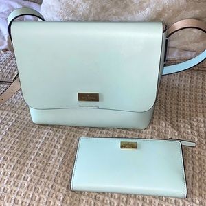 Baby Blue Kate Spade Crossbody & Matching Wallet!